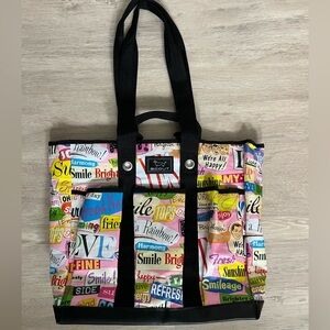 Scout Multicolor Graphic Pockets Tote Bag - (magazine cutout style)